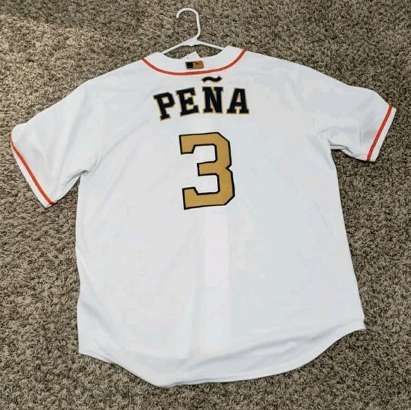 NEW 2023 Houston Astros Nike Jeremy Peña Rare Championship Gold Rush Men Large